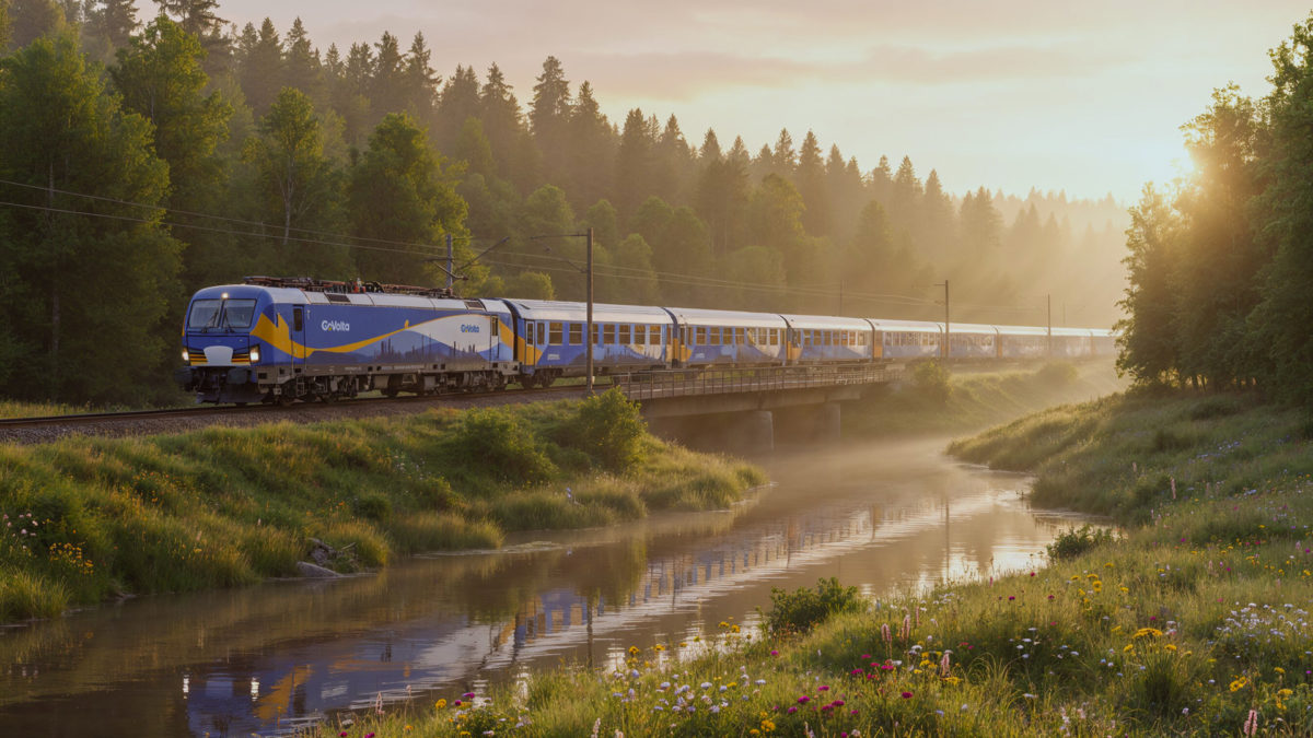 Govolta trein door landschap
